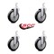 Service Caster 5 Inch Black Polyurethane Wheel Swivel 7/8 Inch Square Stem Caster Set SCC SCC-SQ20S514-PPUB-BLK-78-4 - alternate 3